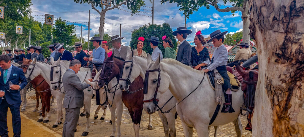 Konie na Feria de Abril w Sewilli